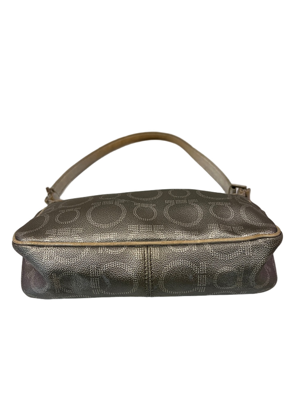 Salvatore Ferragamo Metallic Silver Gancini Shoulder Bag - Picture 9 of 13